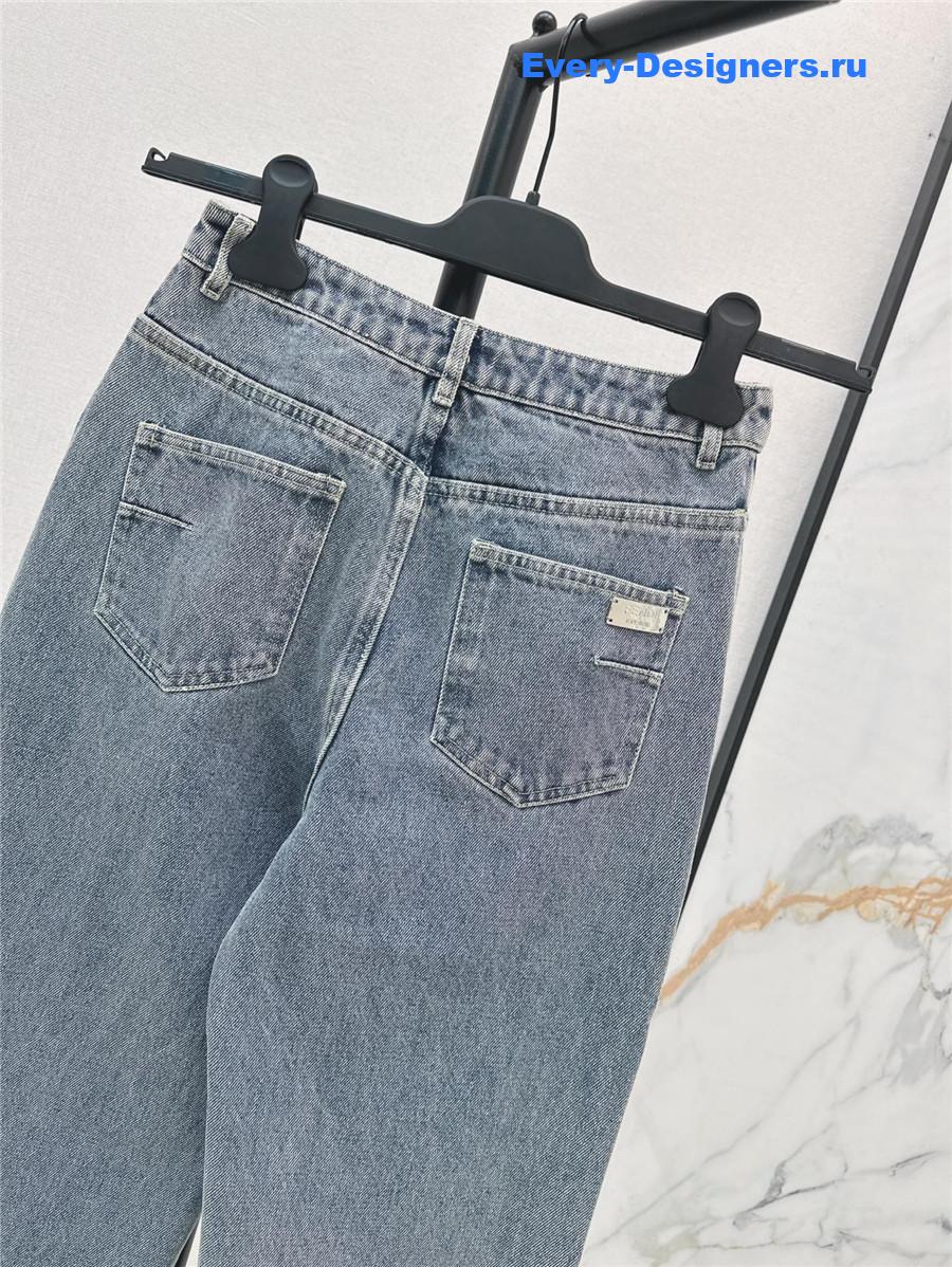 F**di ff logo cuff straight jeans