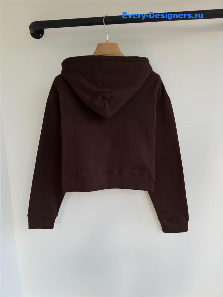 Miu Miu Embroidered Cropped Hoodie