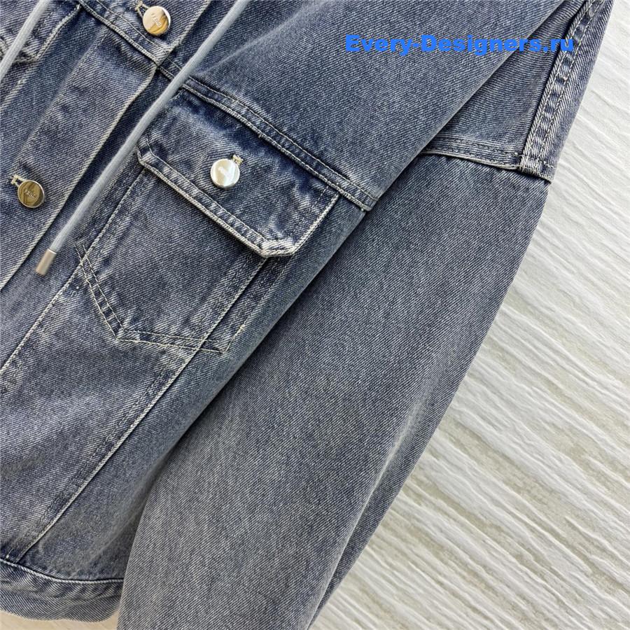 F**di logo print hooded denim jacket