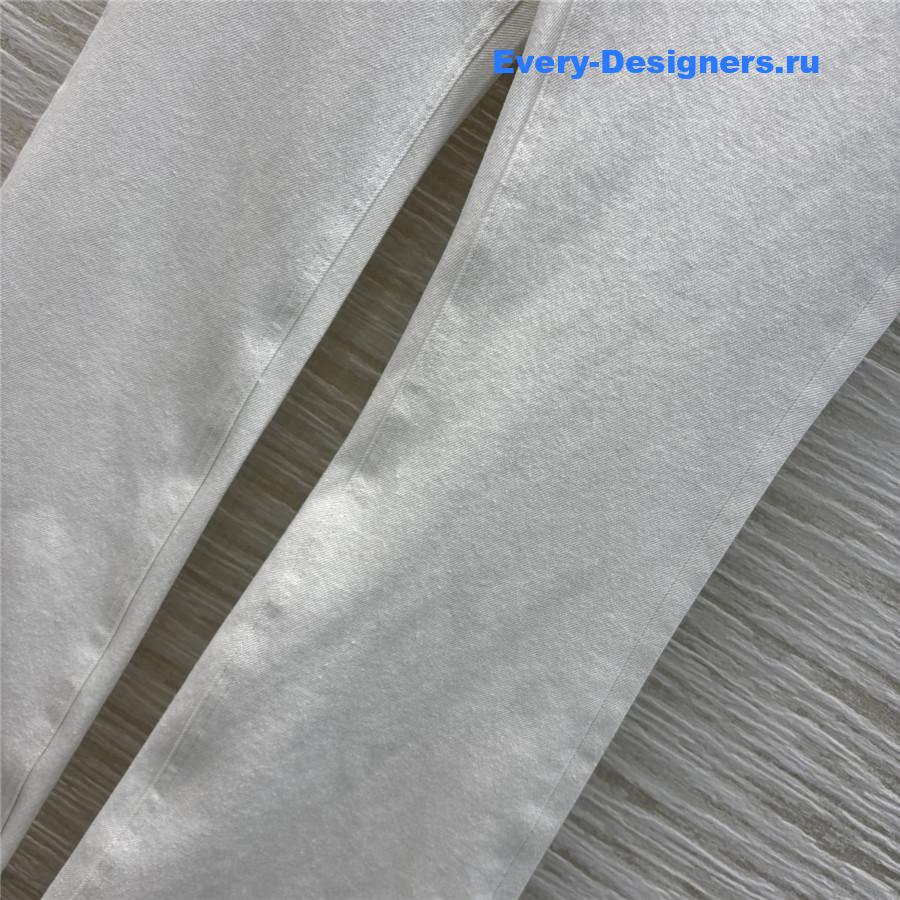 Ch**el white high-waisted flared-leg jeans