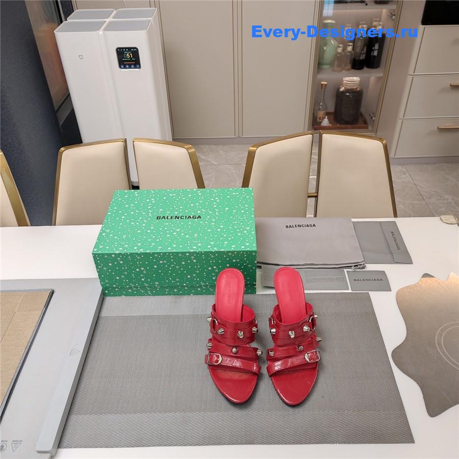 Ba1en*iaga 85mm red mule sandals