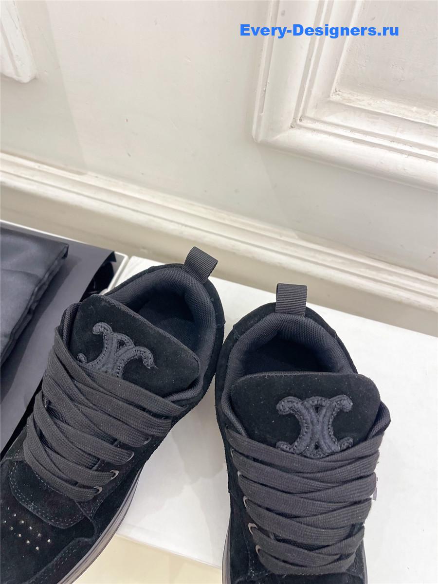 Ce1i*e huntington low lace-up sneaker in black suede