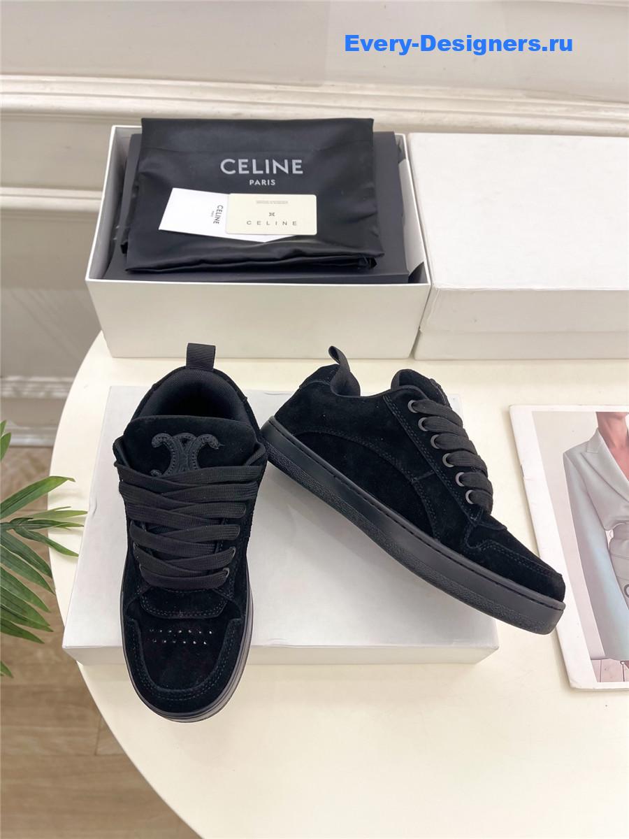 Ce1i*e huntington low lace-up sneaker in black suede