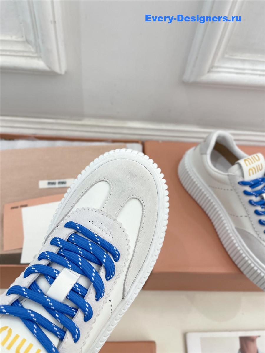 Miu Miu Lace-Up Low Top Platform Sneakers