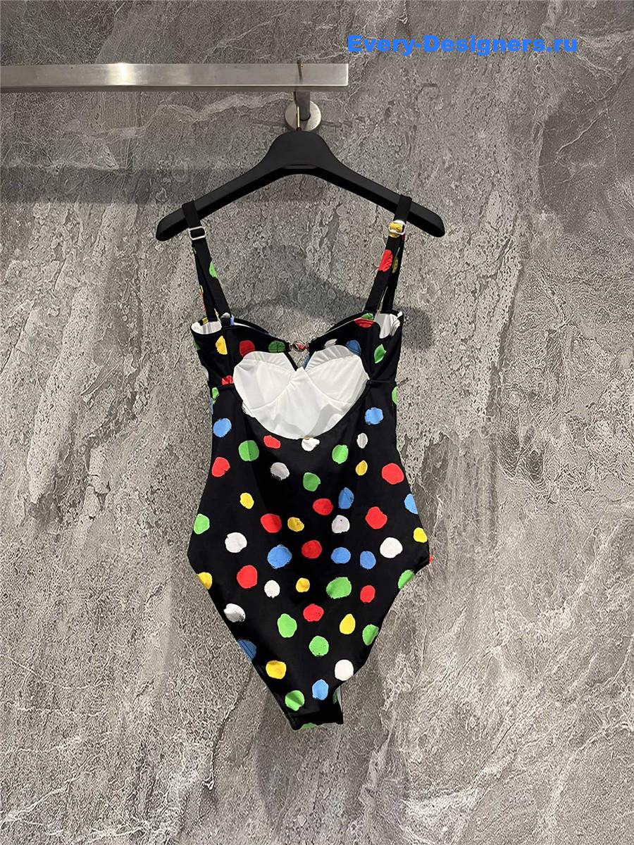 l0vis Vvtt0n x kusama painted dots swimsuit