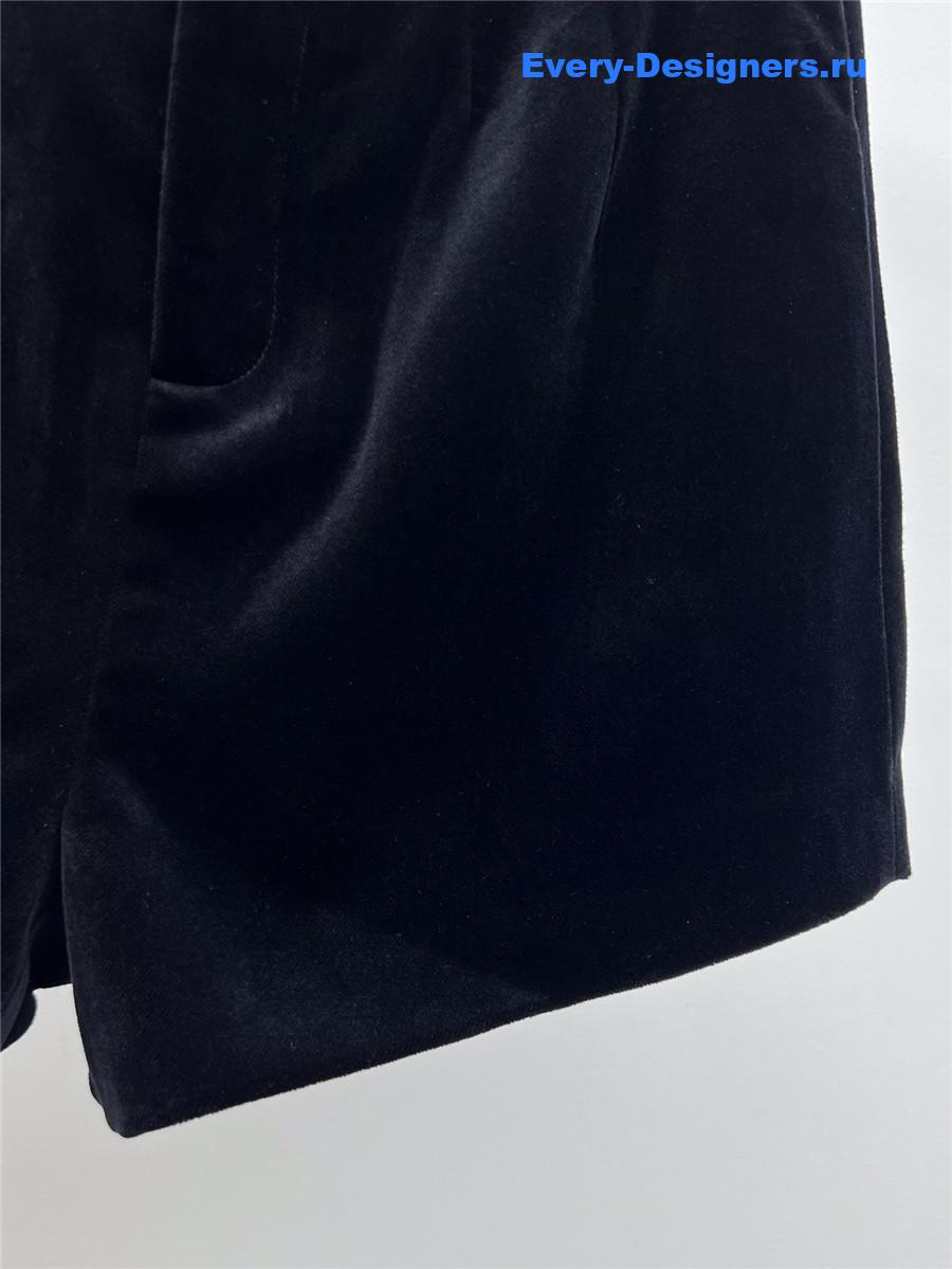 Sa1nt Lau*nt high waist velvet shorts