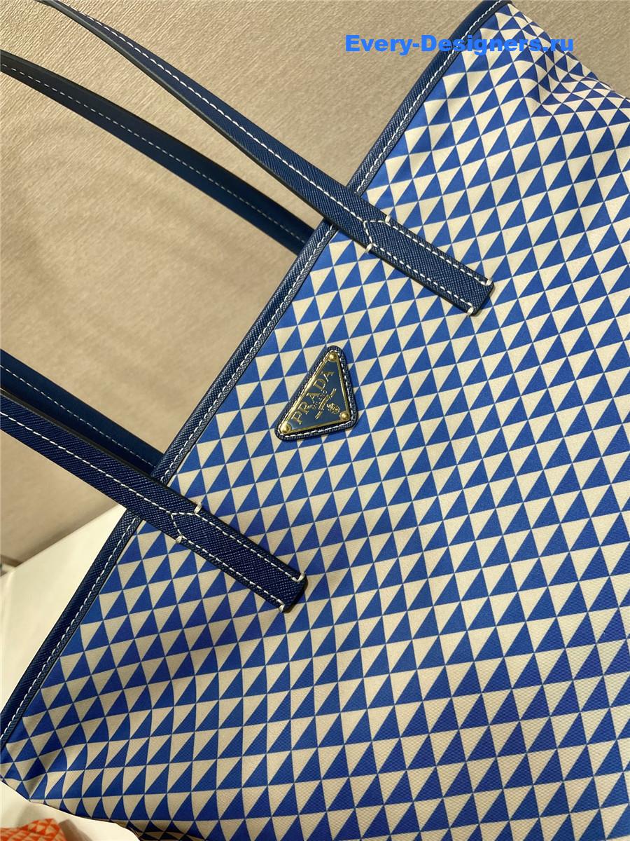 Pra*a tessuto triangulum tote bag blue