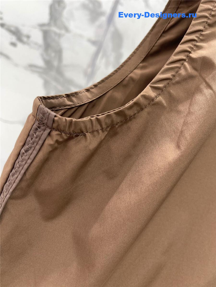 Miu Miu Logo-Print Crop Top Brown