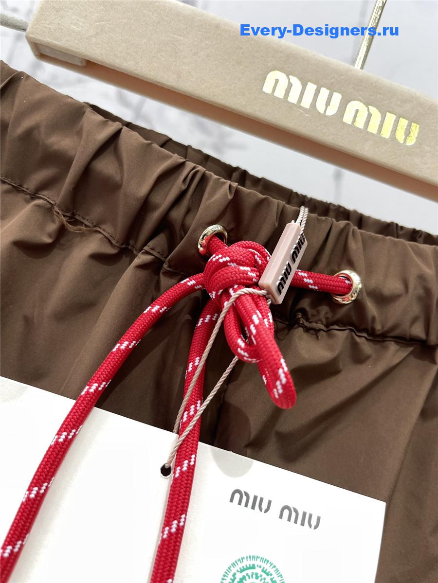 Miu Miu Brown Technical-Fabric Shorts