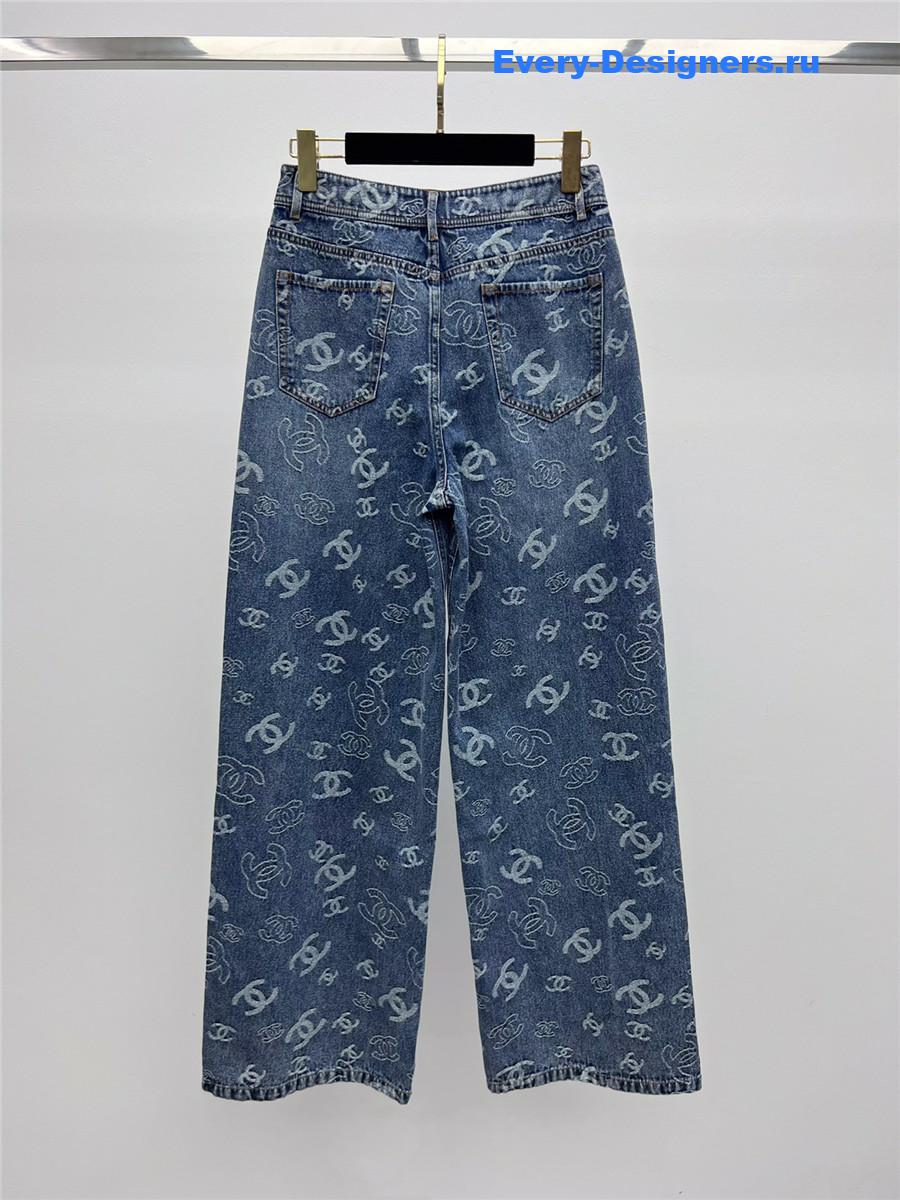 Ch**el high waist wide leg jeans