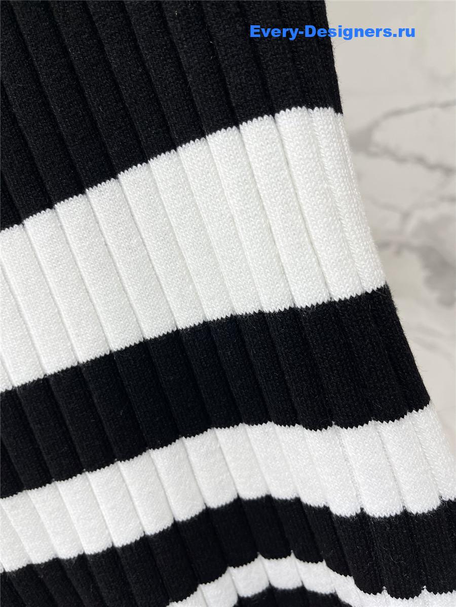 Ch**el black white striped knitted vest