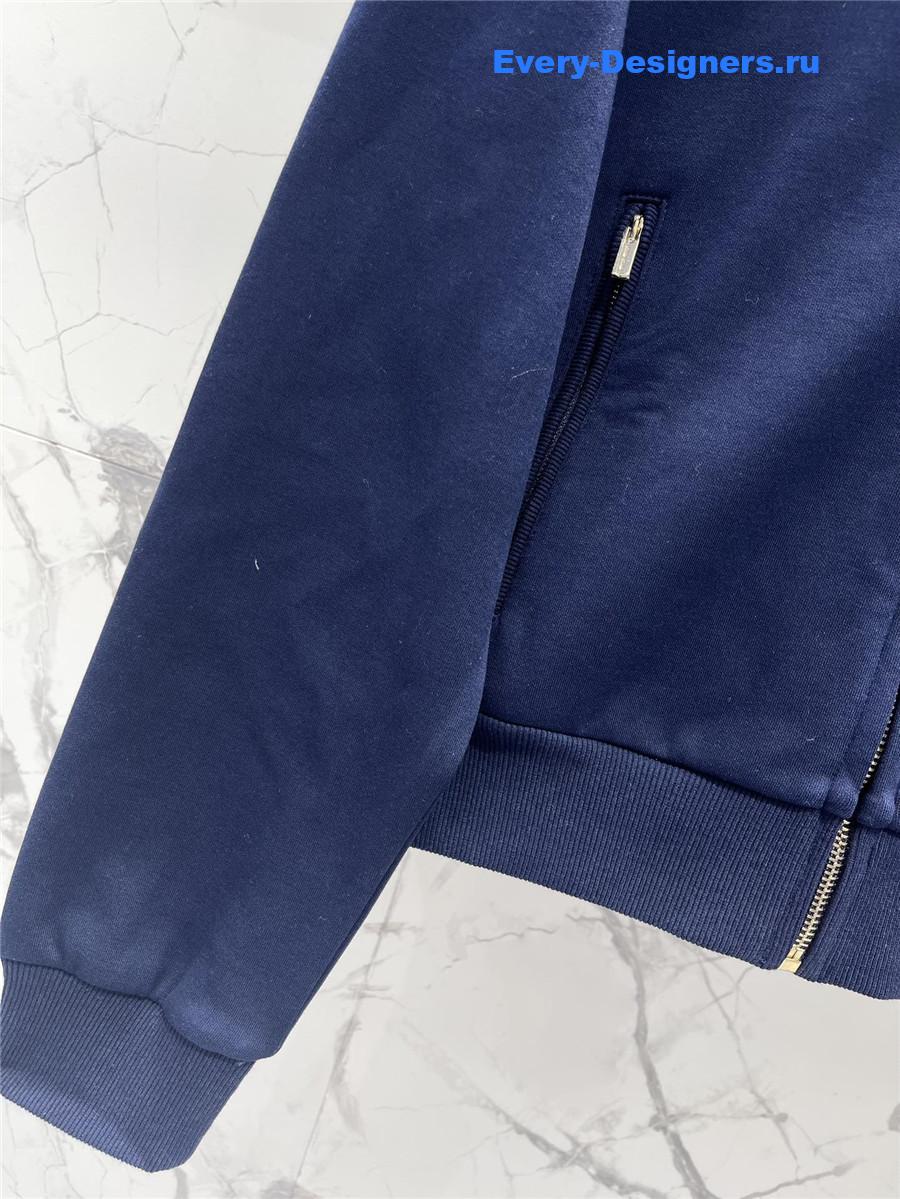 Miu Miu Amaranth Blue Zipper Cardigan