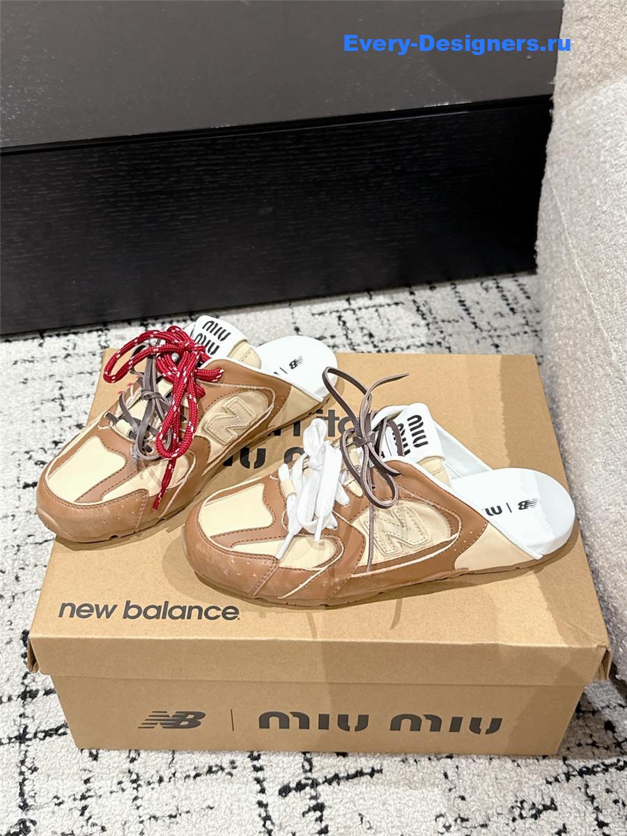 Miu Miu x New Balance Brown Mules