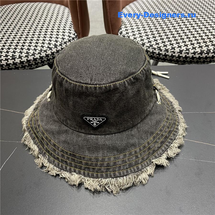 Pra*a gray denim bucket hat