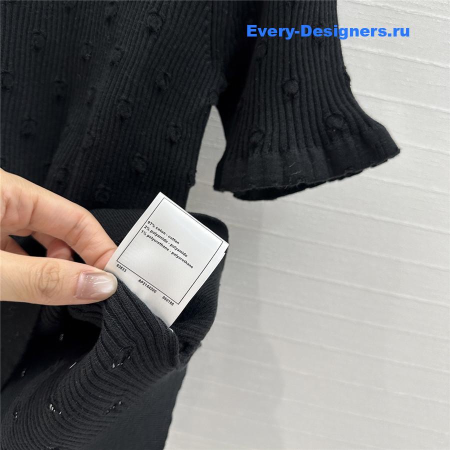 Ch**el black hollow knit top