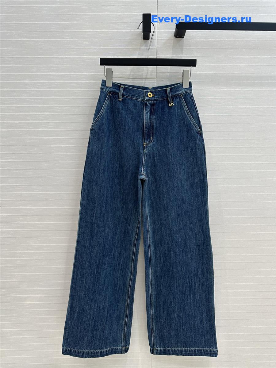 L0ew* washed blue denim jeans