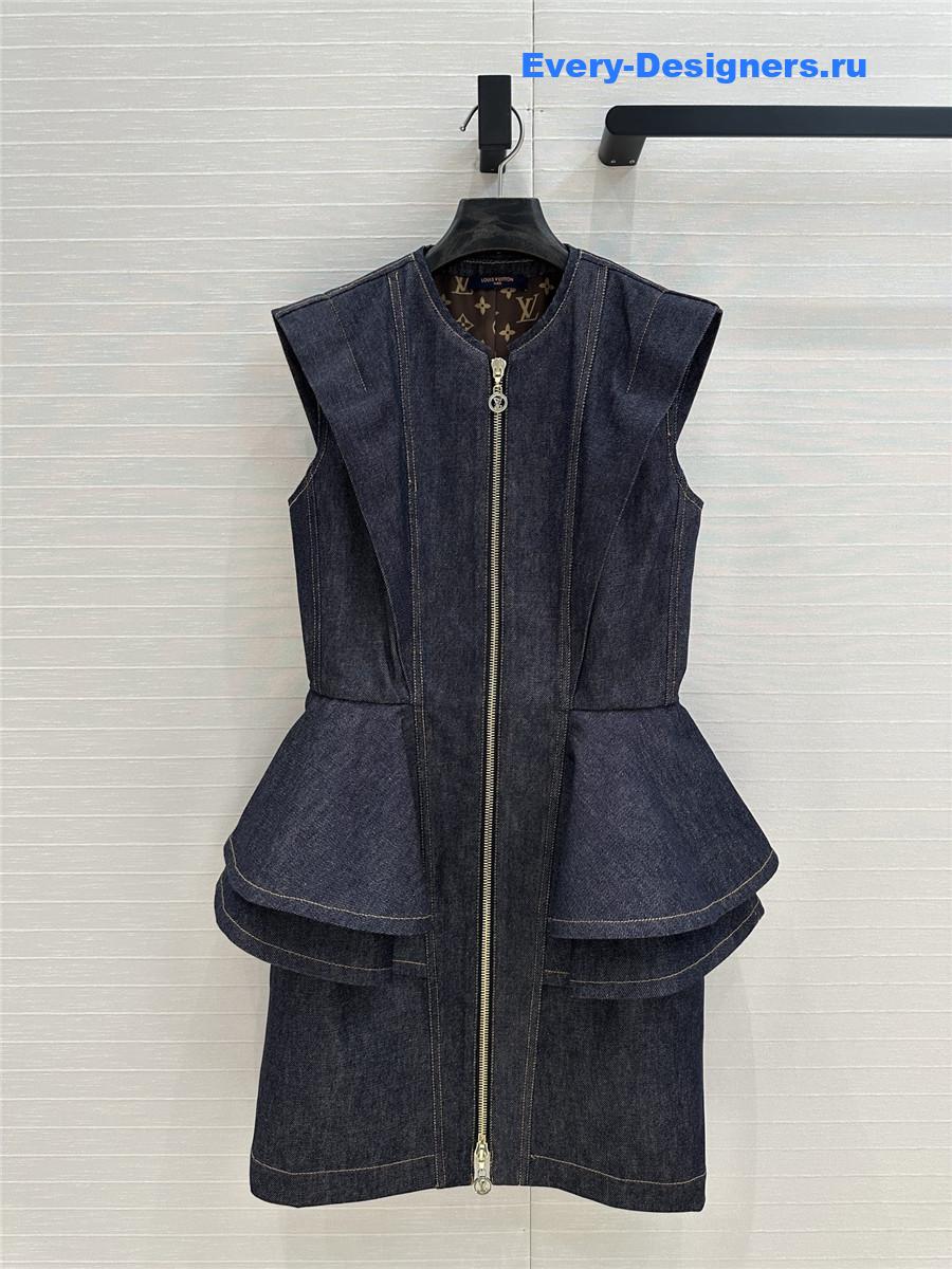 l0vis Vvtt0n lv ruffle denim dress blue