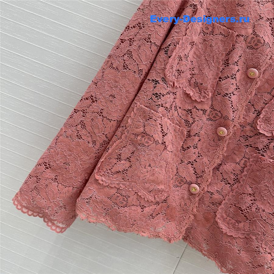 Dolce & Gabbana Pink Lace Cardigan