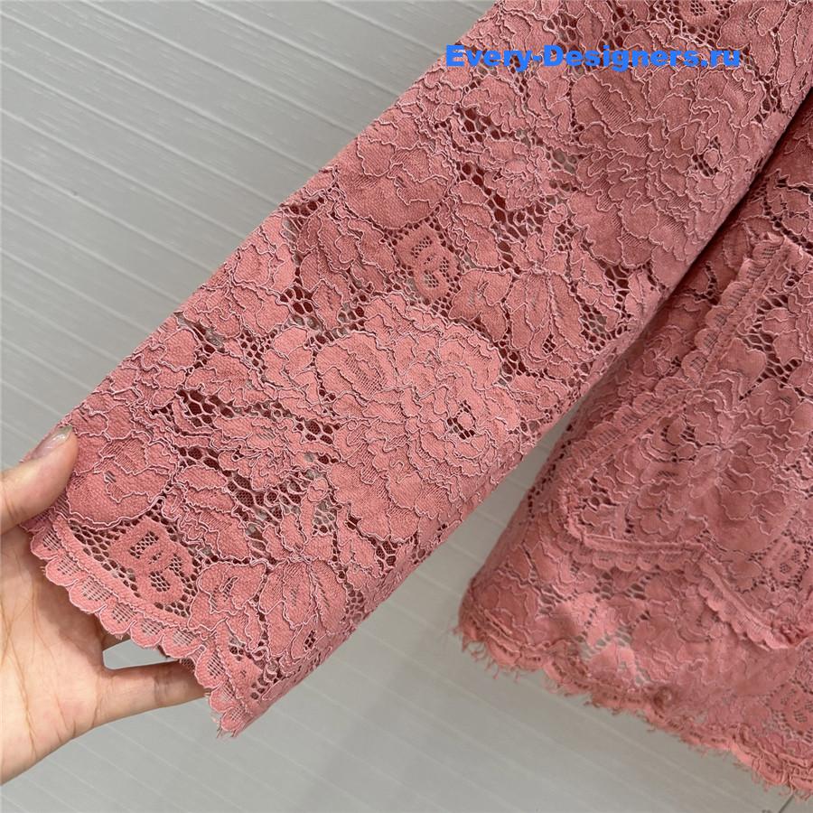 Dolce & Gabbana Pink Lace Cardigan