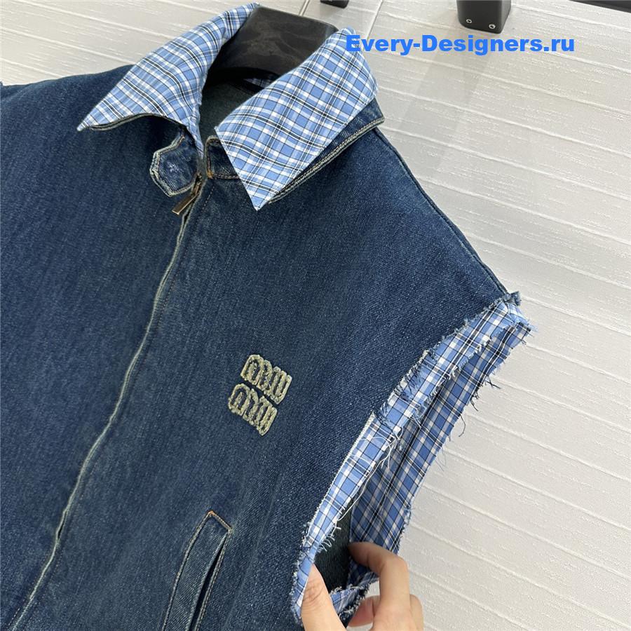 Miu Miu Navy Denim Vest