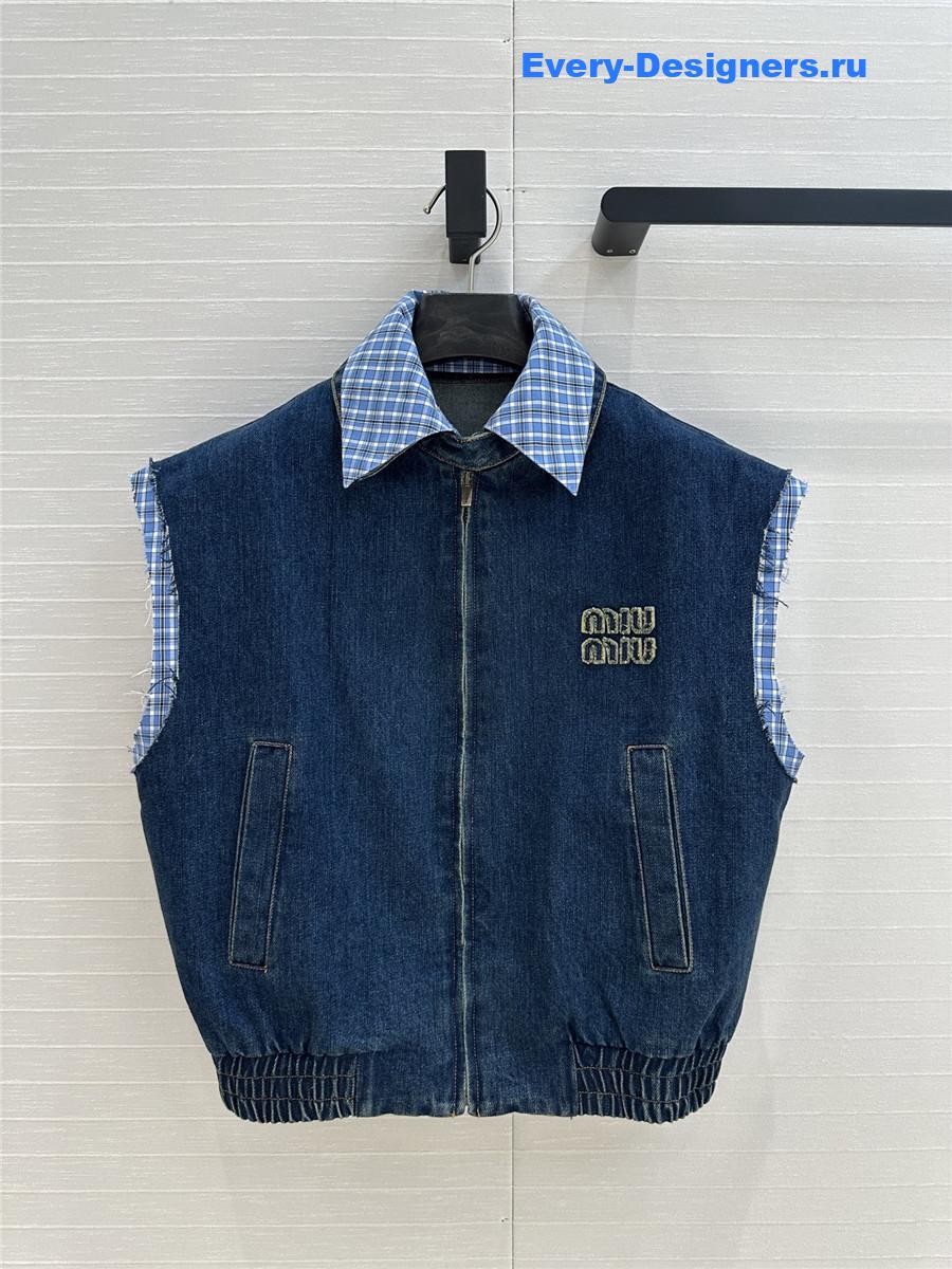 Miu Miu Navy Denim Vest