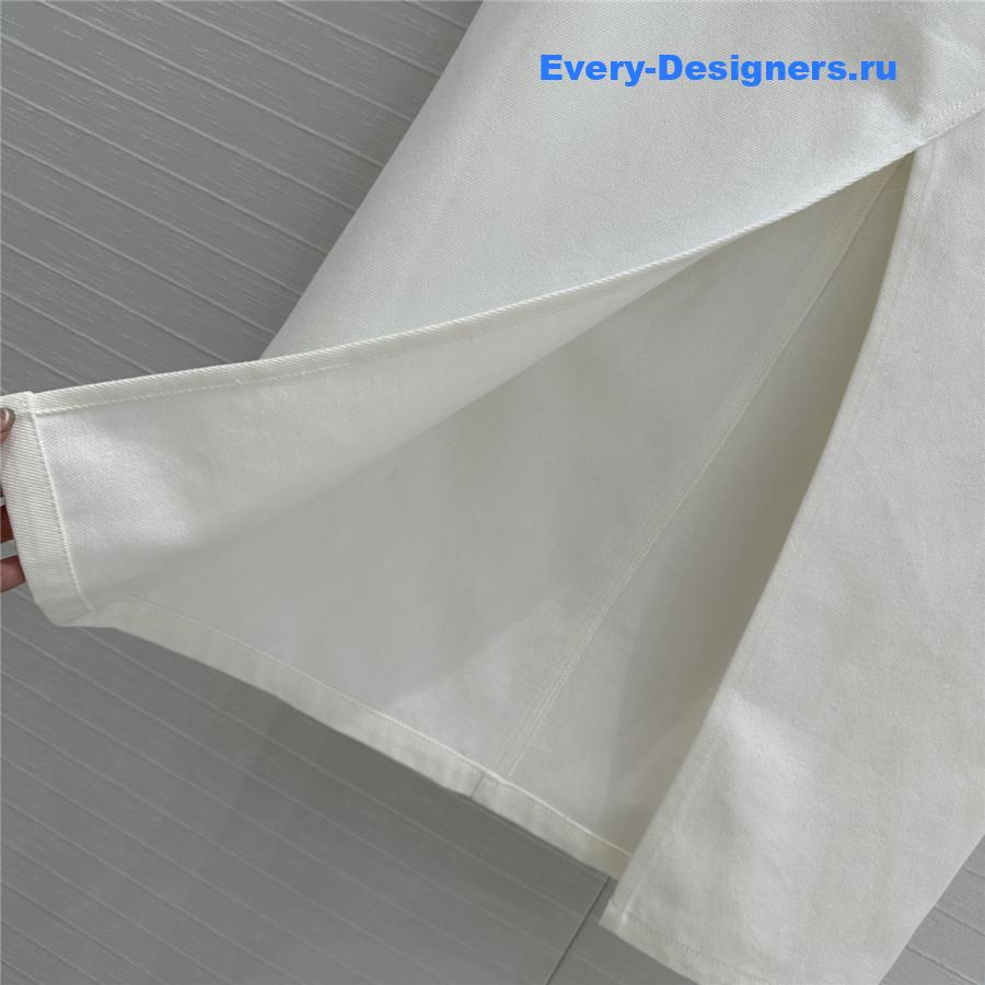 Pra*a white denim long skirt