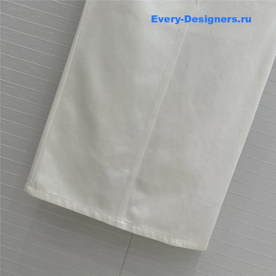 Pra*a white denim long skirt
