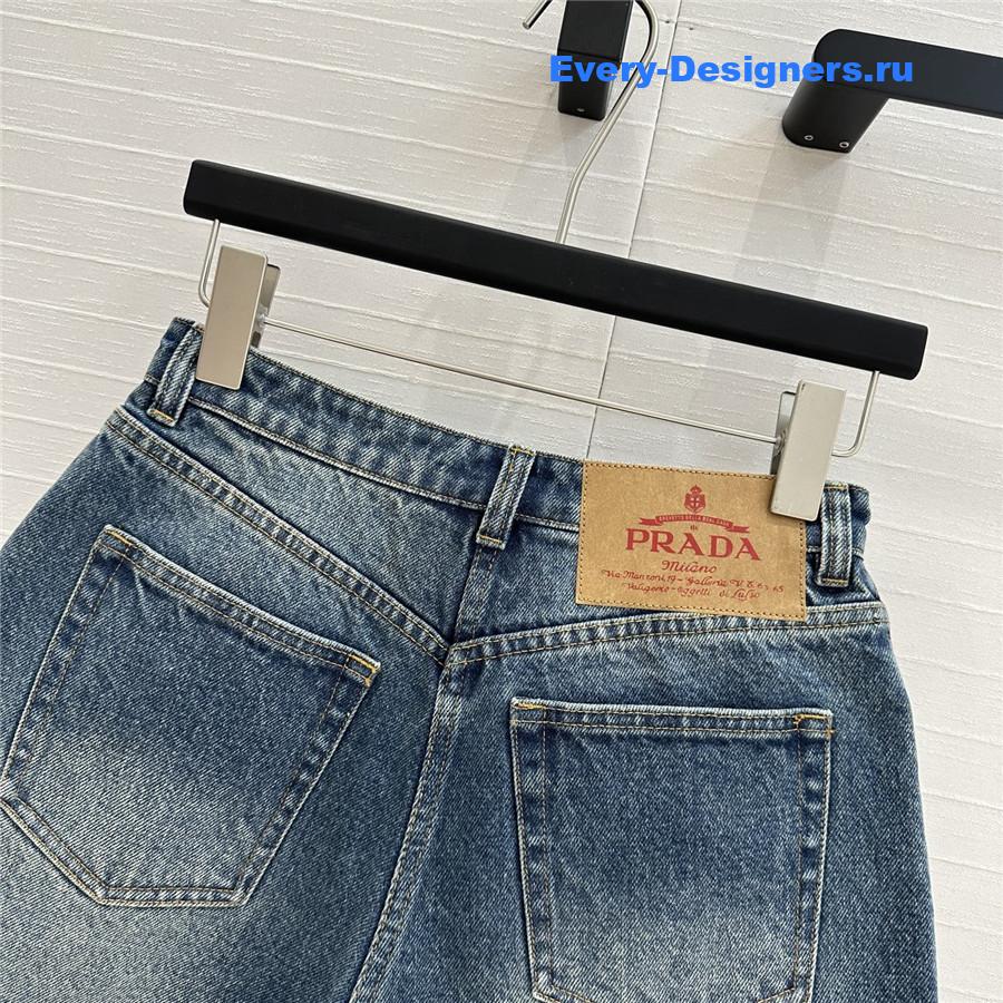 Pra*a bull denim shorts blue