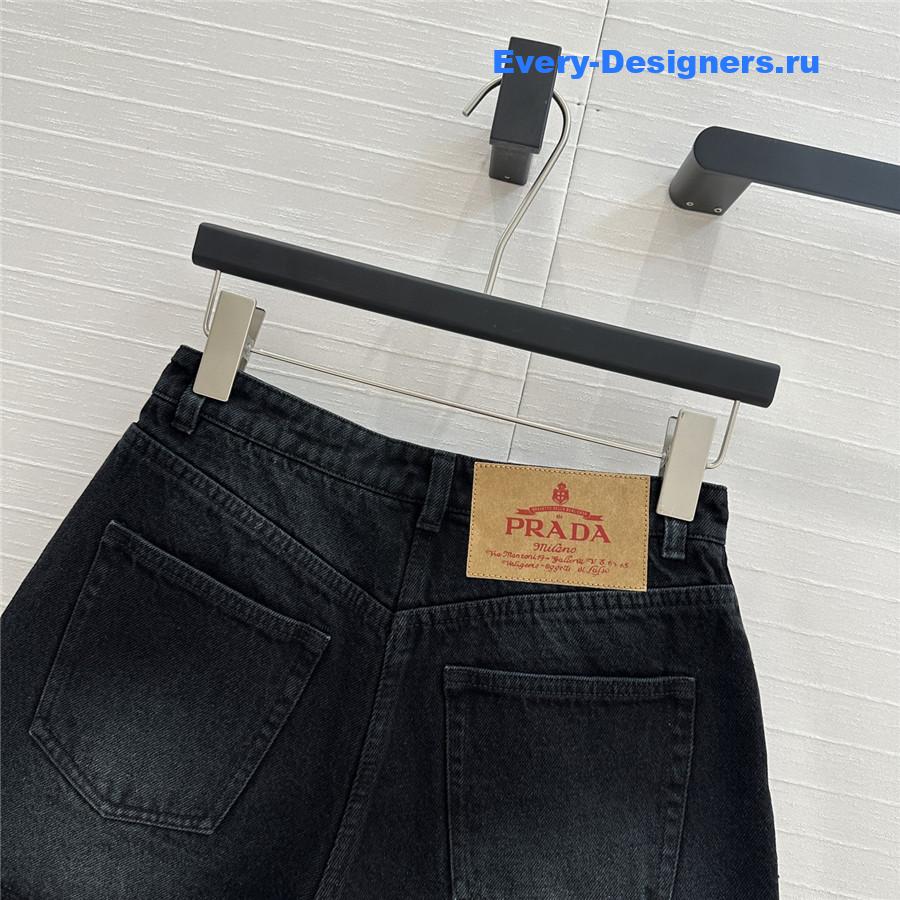 Pra*a bull denim shorts black