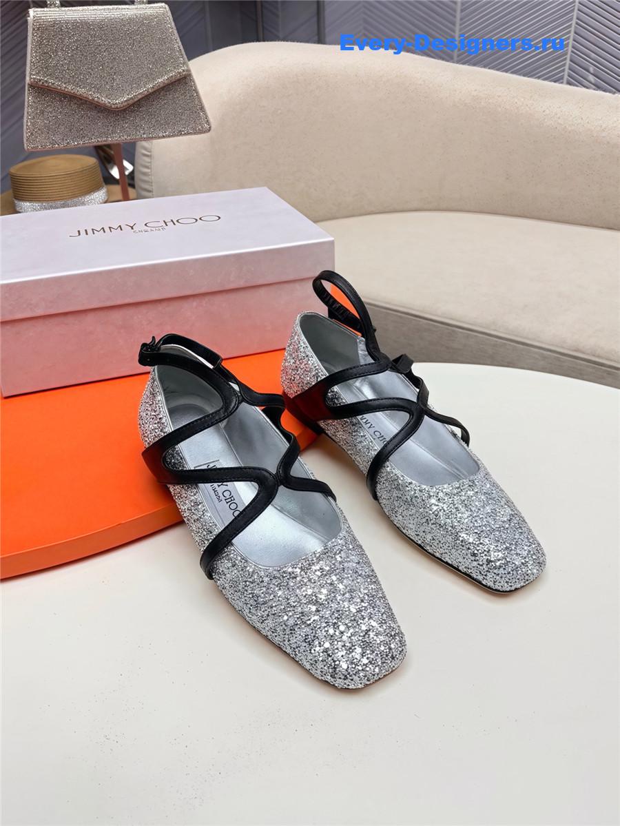 J1m*y Ch00 astoria ballet flats silver