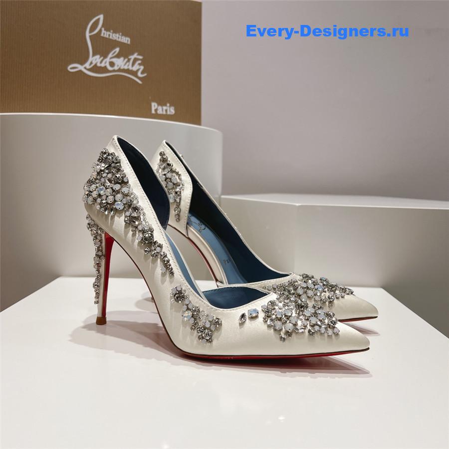 Chr1st1an louboutin artifice strass 120 pumps white
