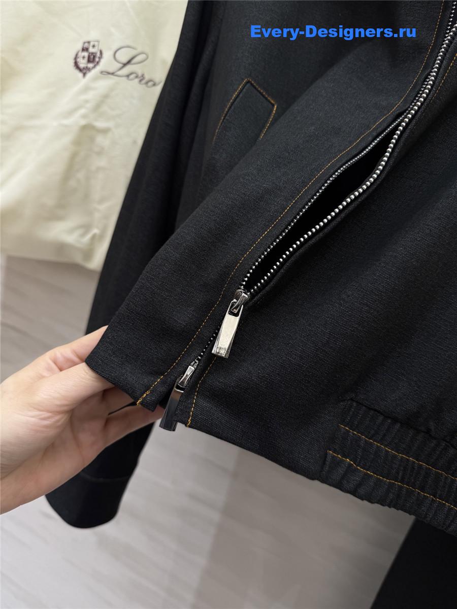 L0r0 P1ana black tencel denim suit