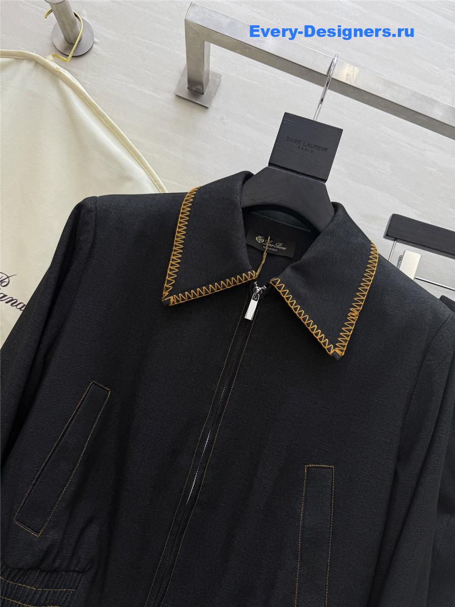 L0r0 P1ana black tencel denim suit