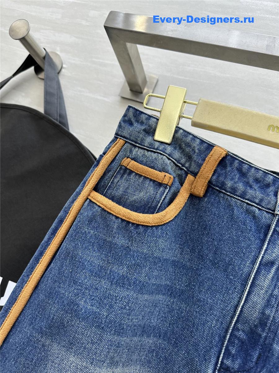 Miu Miu Blue Denim Long Skirt