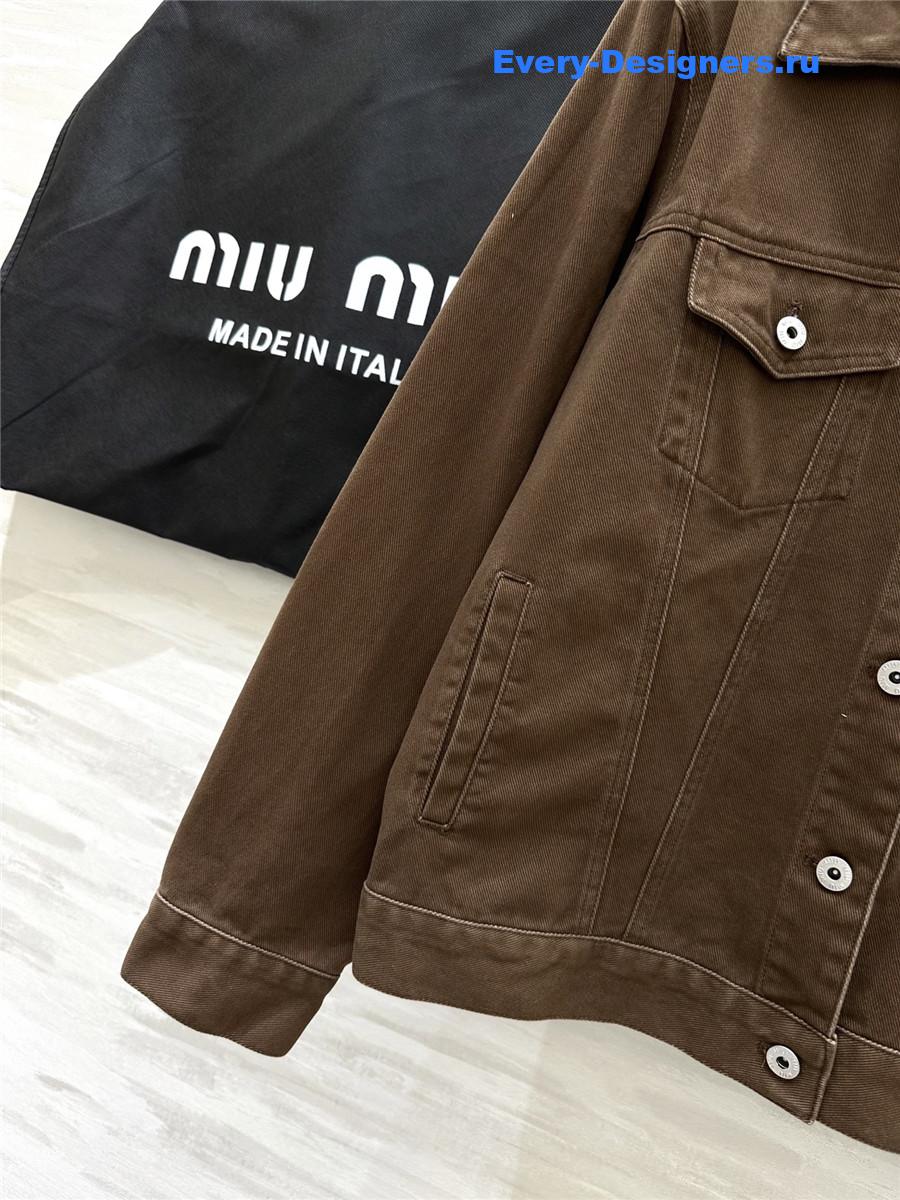 Miu Miu Brown Denim Jacket Coat