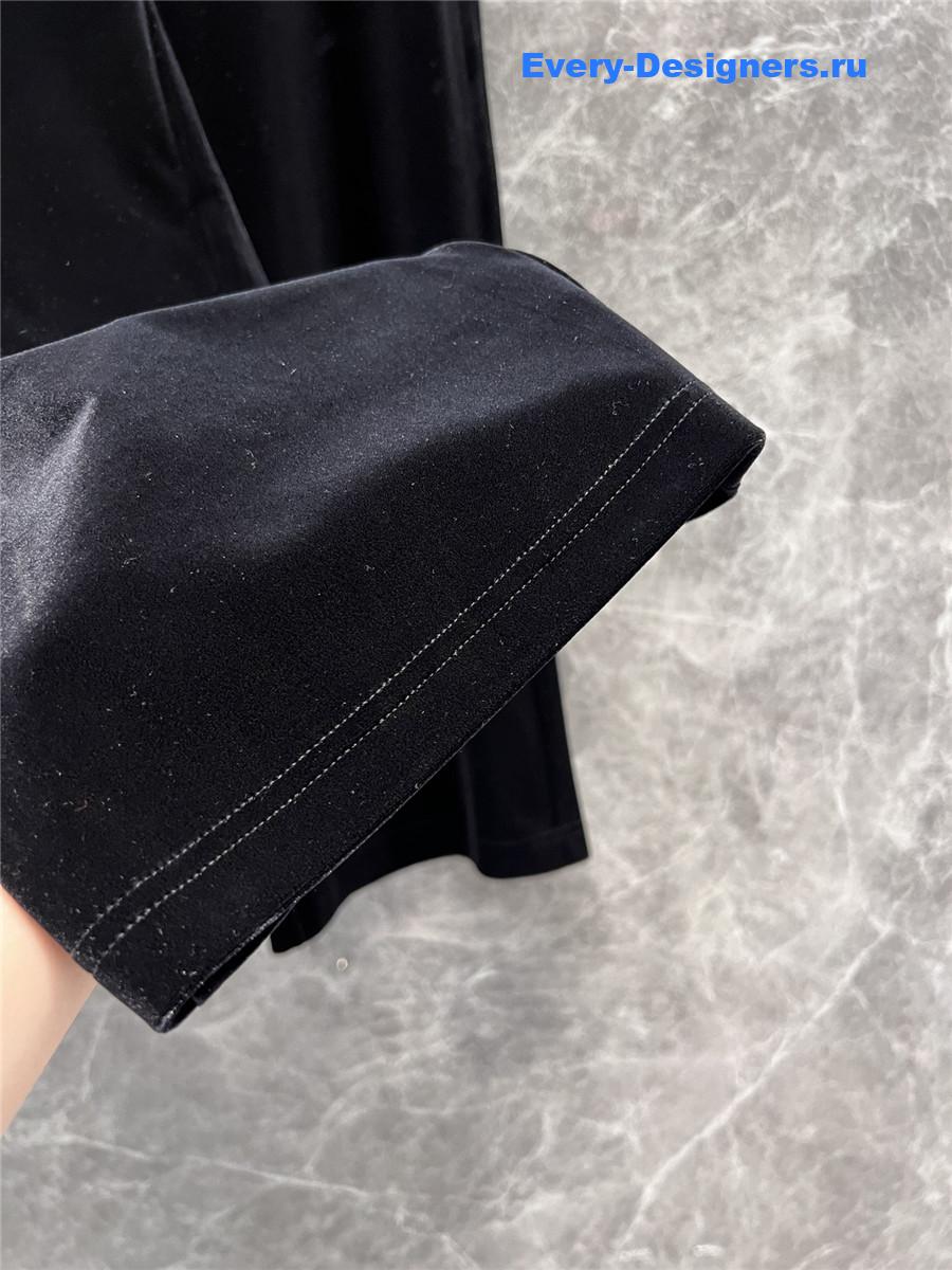 Miu Miu Velvet Trousers with Logo Lettering