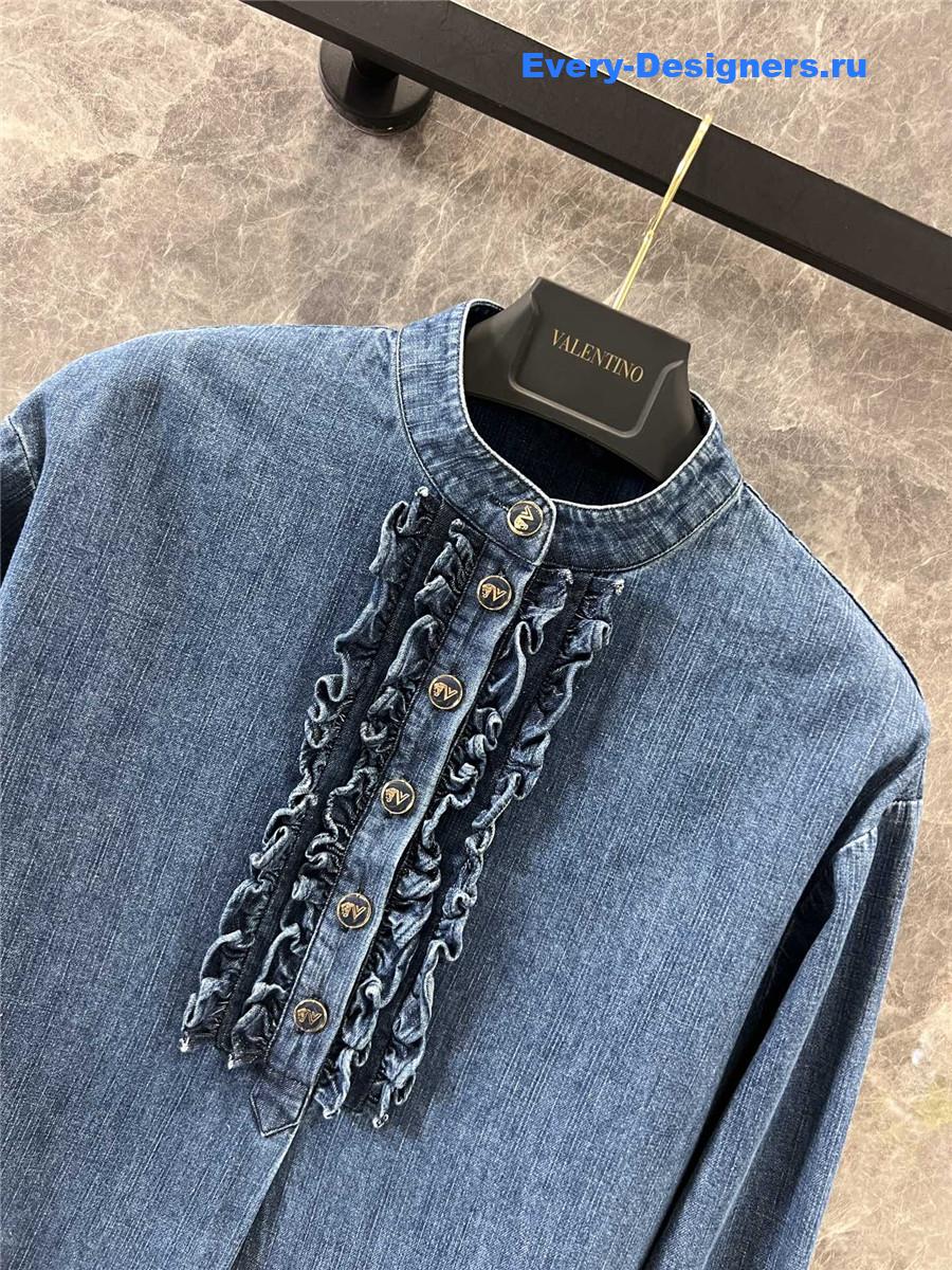 Va1e*ntin0 blue ruffled shirt
