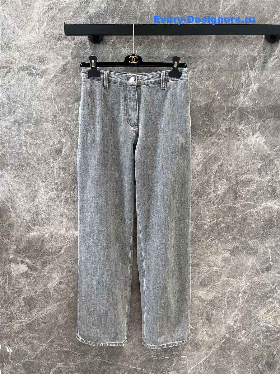 Ch**el grey denim suit