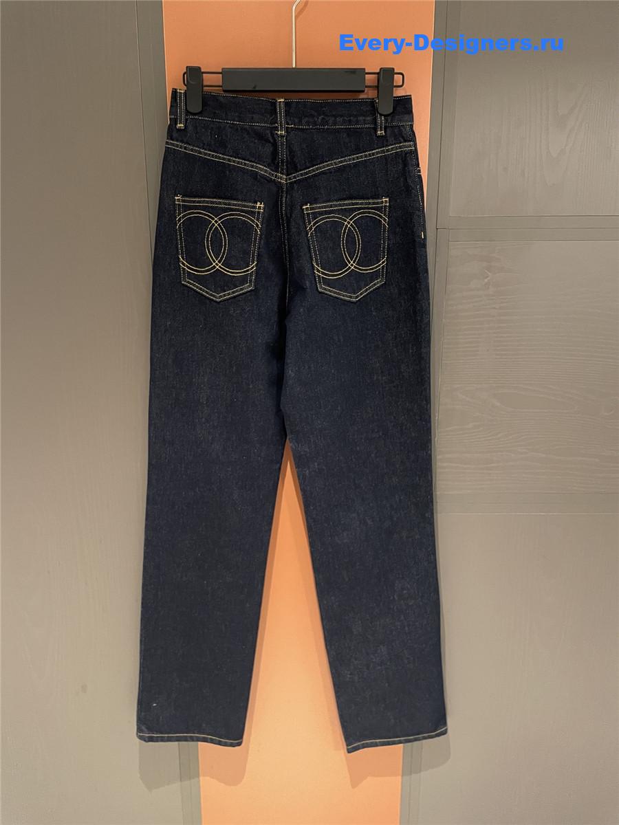 Ch**el cc logo blue jeans