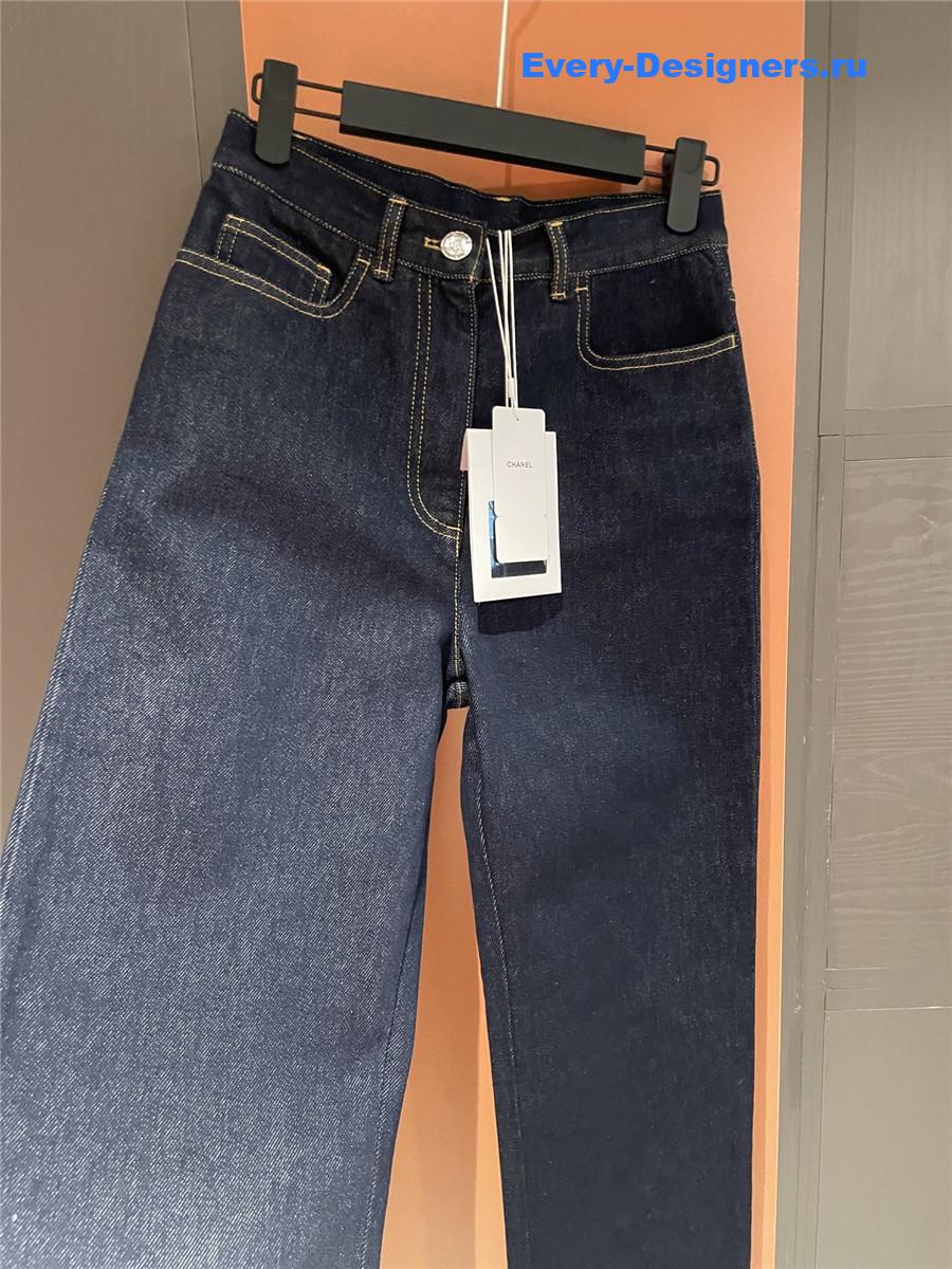 Ch**el cc logo blue jeans
