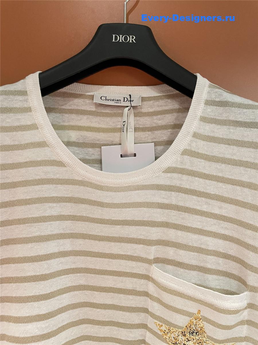 D10r marinière short-sleeved top white