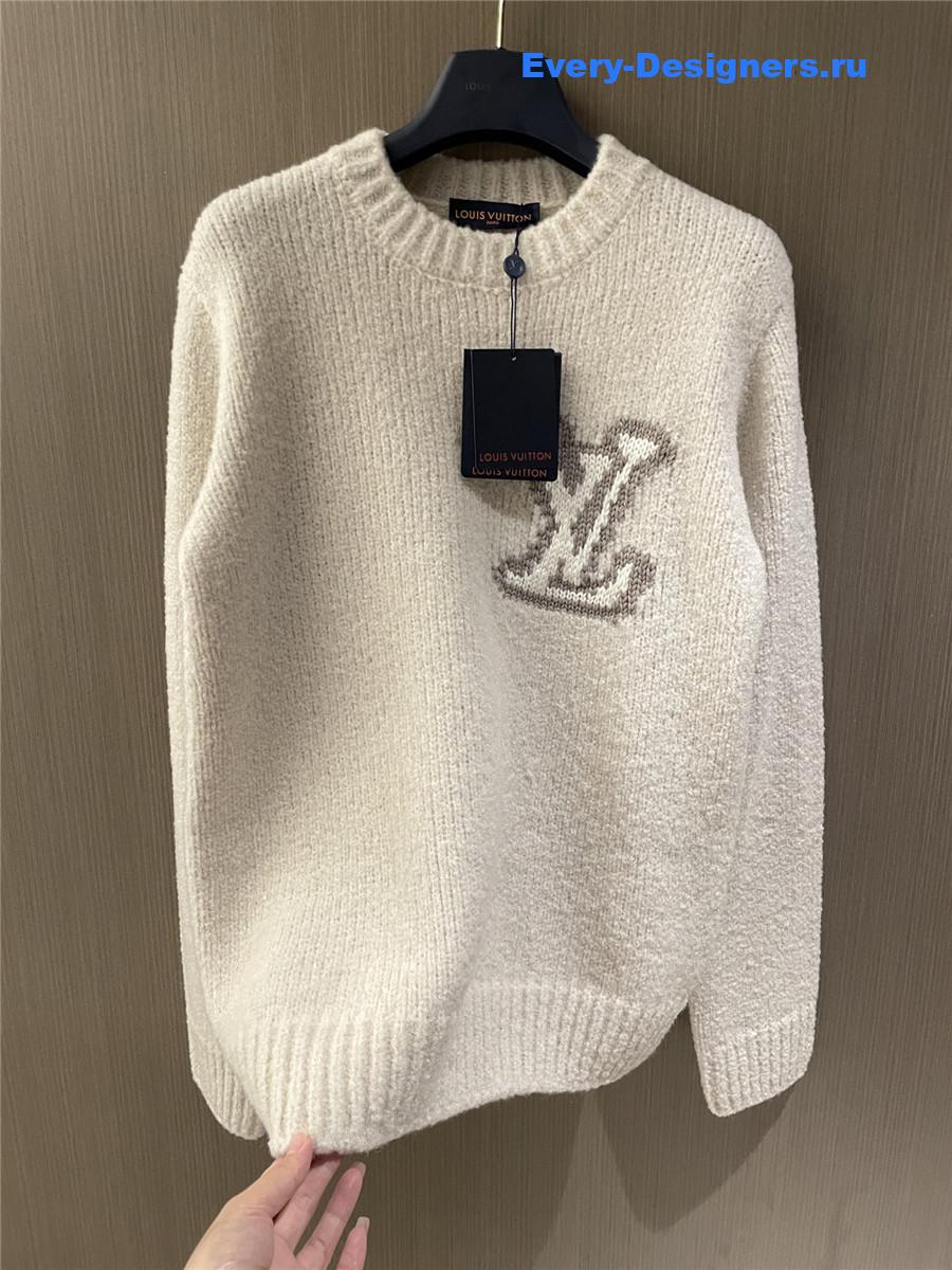 l0vis Vvtt0n lv intarsia crewneck white