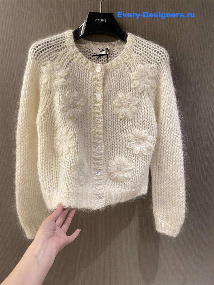 Ce1i*e mohair hollow cardigan