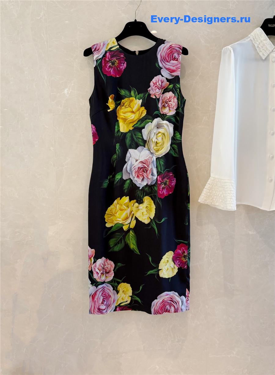Dolce & Gabbana Women Rose Floral Print Dress