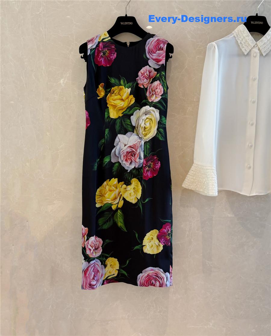 Dolce & Gabbana Women Rose Floral Print Dress