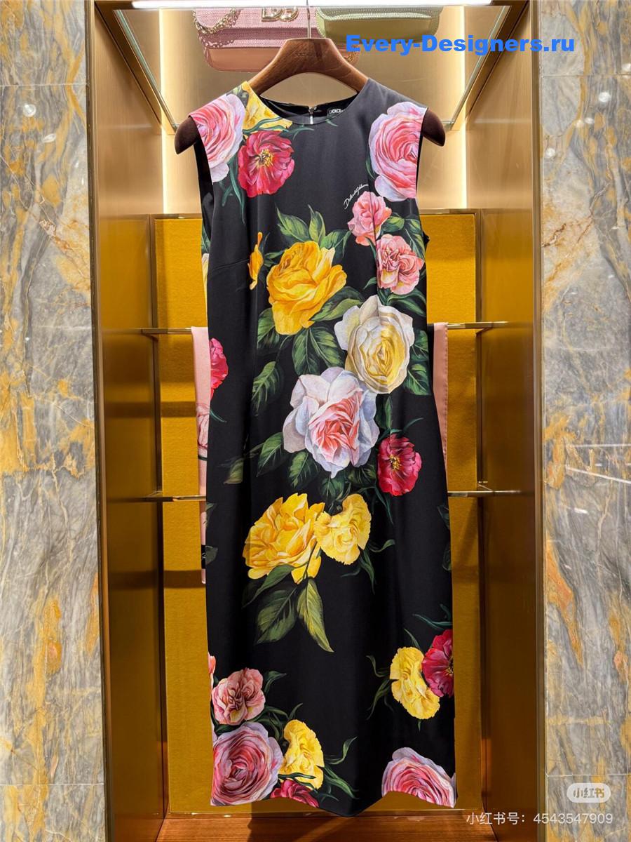 Dolce & Gabbana Women Rose Floral Print Dress