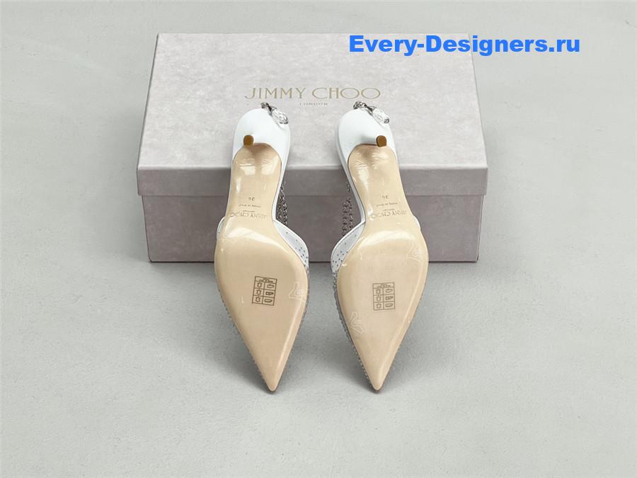 J1m*y Ch00 saeda 100mm crystal pumps silver