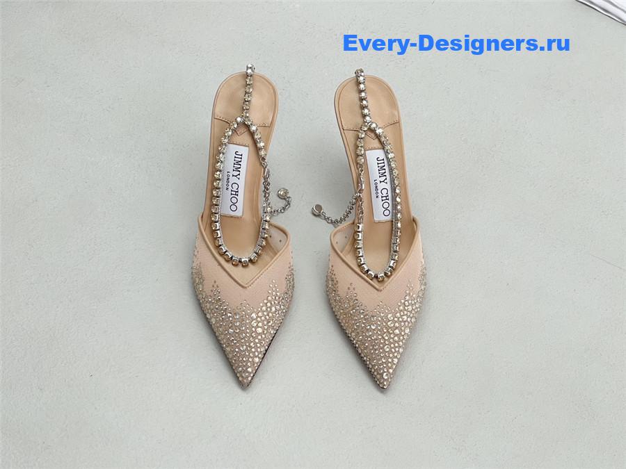 J1m*y Ch00 saeda 100mm gold pumps