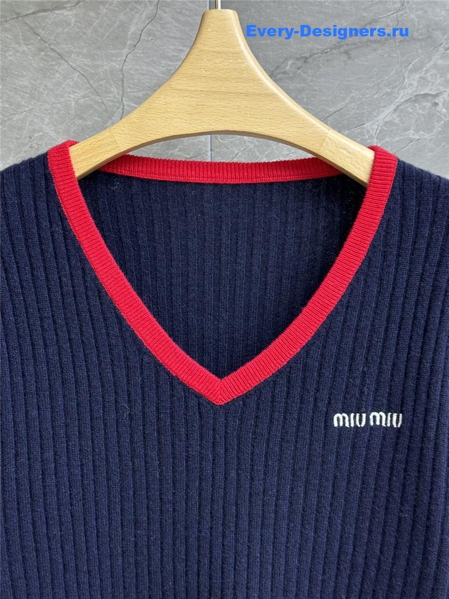 Miu Miu Ribbed-Knit Cashmere Sweater