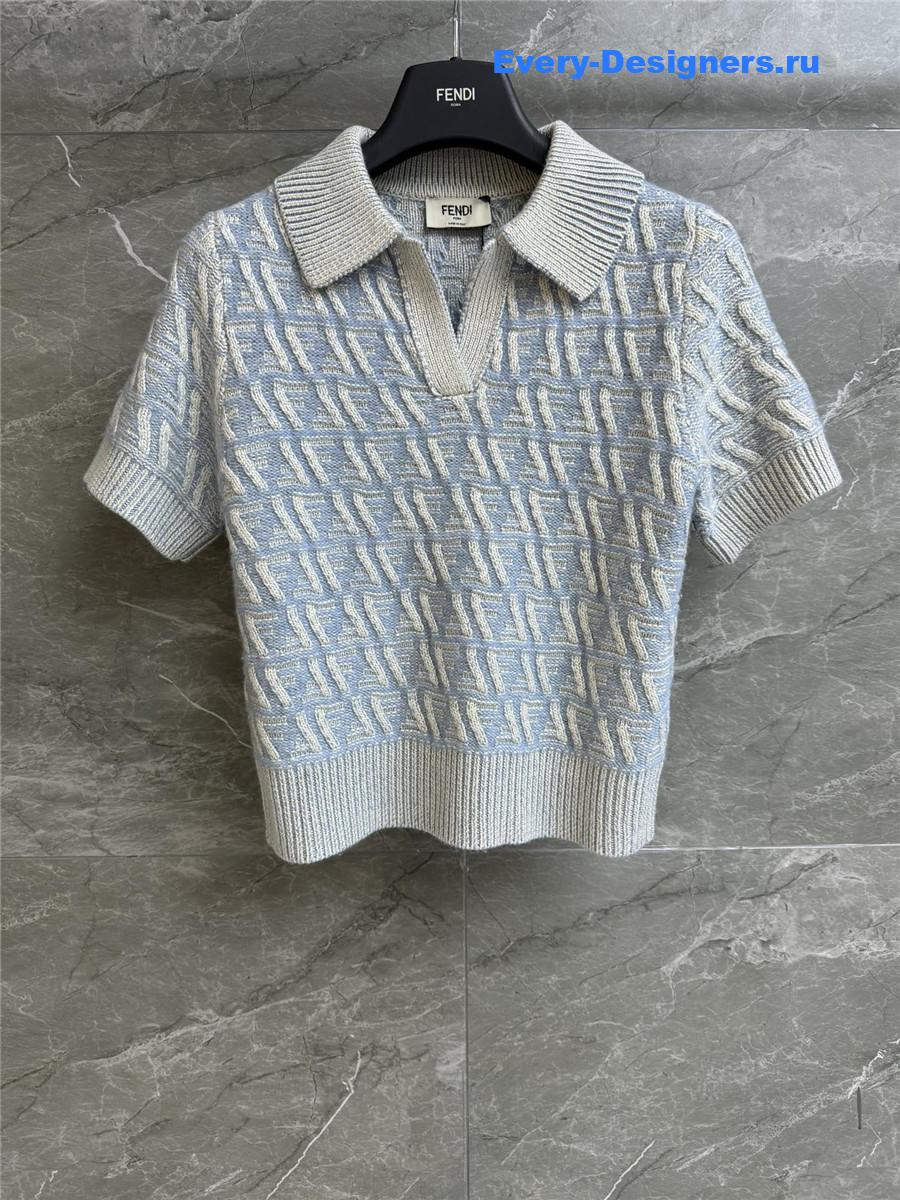 F**di short-sleeved polo shirt in blue